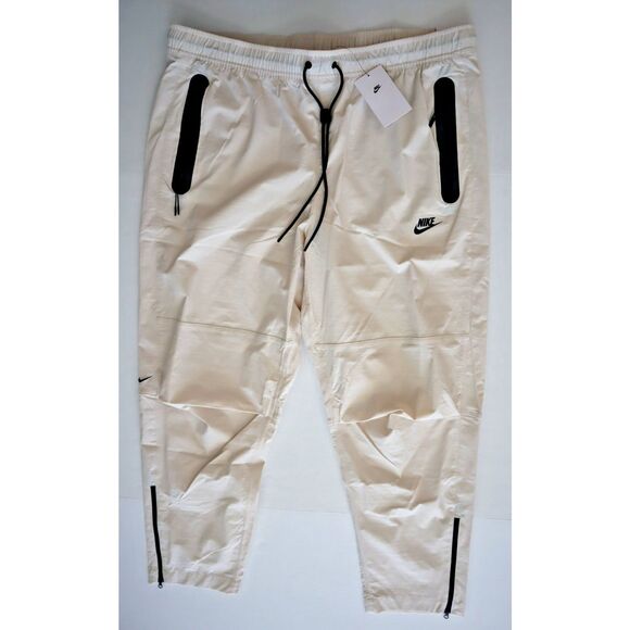 Nike Tech HM8241-104 Men's Sz 2XL Beige Standard Fit Tapered Woven Pants - Picture 1 of 16